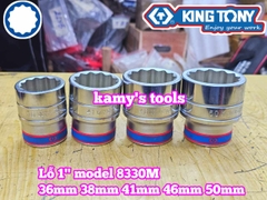 Đầu tuýp 1 inch trắng 36mm 38mm 41mm 46mm Kingtony 833036M 833038M 833041M 833046M 833050M