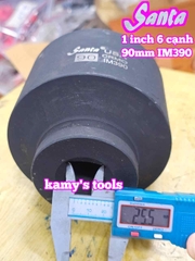 Đầu tuýp khẩu 1 inch Santa 6 cạnh thép Cr-mo 90mm IM390
