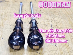 Tua vít đóng Goodman bake PH2 dẹp 6mm dài 150mm P98+6x150 P98-6x150