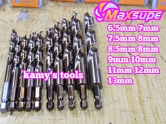 Mũi khoan sắt thép inox M35 chuôi lục giác Maxsupe 6.5mm 7mm 7.5mm 8mm 8.5mm 8mm 9mm 10mm 11mm 12mm 13mm
