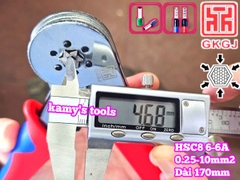 Kìm bấm cos pin tròn rỗng lục giác 0.25-10mm2 dài 170mm GKGJ HSC8 6-6A