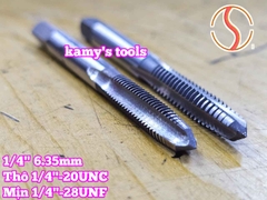 Bộ taro hệ inch tạo ren trong 1/4 inch (6.35mm) Shanghai bước ren thô và mịn 1/4-20 UNC 1/4-28 UNF