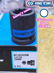 Tuýp 3/4 inch bông 12 cạnh đen Kingtony 26mm 28mm 29mm 30mm 32mm 653026M 653028M 653029M 653030M 653032M