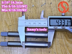 Bộ taro hệ inch tạo ren trong 9/16 inch (14.3mm) Shanghai bước ren thô và mịn 9/16-12 UNC 9/16-18 UNF