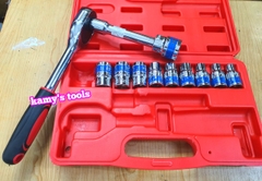 Bộ tuýp khẩu cần tự động có khúc nối 12 chi tiết 1/2 inch 8mm-24mm Tifone, bộ đồ nghề sửa chữa xe