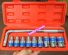 Bộ tuýp khẩu cần cong L 10 chi tiết 1/2 inch 8mm-24mm Tifone, bộ đồ nghề đa năng sửa chữa xe