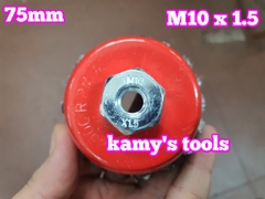 Chén cước hay chổi cước thép xoắn 75mm 3 inch tán M10x1.5 và M14x2.0