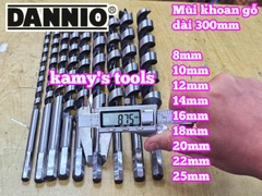 Mũi khoan gỗ xoắn ốc đuôi lục giác 8mm 10mm 12mm 14mm 16mm 18mm 20mm 22mm 25mm dài 300mm Dannio