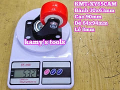 Bánh xe càng xoay PU cam 60mm 30x63mm cao 90mm Kamytools KMT-XY65CAM