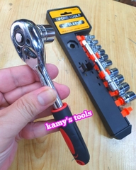 Bộ khẩu tuýp 1/4 inch cần tự động có khúc nối 13 chi tiết 4mm-14mm TIFONE