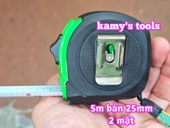 Thước Rút 5m Bản 25mm Winshine NCP Xanh Đen 2 hệ mét inch có lỗ bang, Thước cuộn 5m, Thước Kéo 5m