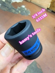 Tuýp 3/4 inch đen ngắn lục giác kingtony dài 50mm 22mm 23mm 24mm 25mm 26mm 651522M 651523M 651524M 651525M 651526M