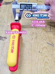 Kìm điện cách điện VDE 1000V 8 inch 200mm Kingtony 6116-08A