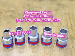 Đầu tuýp trắng 1/2 inch Kingtony 12 cạnh 5/16 3/8 7/16 15/32 1/2 inch 433010S 433012S 433014S 433015S 433016S