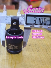 Đầu tuýp nối lắc léo đen gật gù xoay 360 độ Santa 1/2 inch dài 31x64mm BIEN92