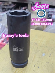 Đầu tuýp 1 inch Santa đen dài 160mm cỡ 30mm 32mm 36mm 41mm 46mm IMX530 IMX532 IMX536 IMX541 IMX546