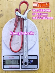Cờ lê cảo mở lọc nhớt lọc dầu bằng dây da chống trượt 9 inch dây dài 520mm Wetools WT-42209A mở 30-160mm