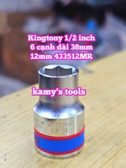 Đầu tuýp khẩu ngắn 1/2 inch Kingtony lục giác 6 cạnh 8mm 9mm 10mm 11mm 12mm 433508mr 433509mr 433510mr 433511mr 433512mr
