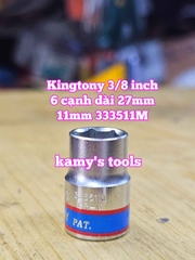Đầu tuýp trắng 6 cạnh 3/8 inch dài 27mm Kingtony 11mm 12mm 13mm 14mm 15mm 333511M 333512M 333513M 333514M 333515M