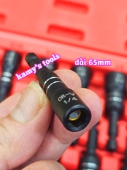 Bộ đầu vít bắn tôn đầu bắn bulong nam châm hệ mét inch 8mm 10mm 11mm 12mm 13m 14mm và 1/4 5/16 3/8 7/16 1/2 9/16 dài 65mm