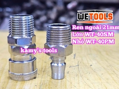 Bộ nối nhanh hơi khí nén ren ngoài 21mm 40SM 40PM Wetools WT-40SM WT-40PM