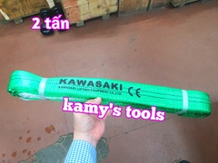 Dây cáp vải cẩu hàng bản dẹp 2 tấn, Hệ số 5:1, dài 1m-10m