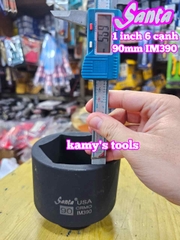 Đầu tuýp khẩu 1 inch Santa 6 cạnh thép Cr-mo 90mm IM390