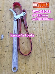 Cờ lê cảo mở lọc nhớt lọc dầu bằng dây da chống trượt 9 inch dây dài 520mm Wetools WT-42209A mở 30-160mm