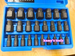 Bộ tuýp khẩu tháo mở lấy ốc hỏng trờn ren ốc vít gãy 25 chi tiết kamytools