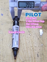 Bút lông dầu Pilot Bi Marker 2 đầu dẹp và nhọn dài 135mm Pilot-07601
