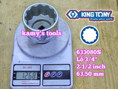 Đầu tuýp hệ inch 12 cạnh 3/4 inch Kingtony cỡ 2-1/2 inch tương đương 63mm 633080S
