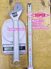 Mỏ lết miệng 15 inch 375mm Supertool model MAN375 mở miệng 44mm