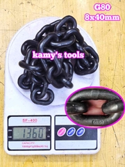 Dây xích cẩu hàng 8mm 8x40mm chuẩn G80 tải trọng 2 tấn Wetools WT-93808A (giá 1 mét)
