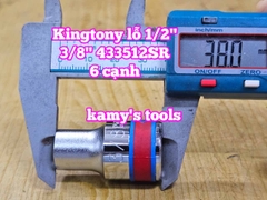 Đầu tuýp trắng 6 cạnh lỗ 1/2 inch cỡ 3/8 inch Kingtony 433512SR