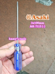 Tua vít bake dẹp 3mm dài 100mm 3x100mm Asaki AK-7114 AK-7115