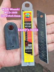 Lưỡi dao rọc giấy rọc cáp thép đen WSK Wasaki WLD-1688 bản dao 17.5mm dày 0.6mm dài 106mm