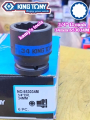 Tuýp 3/4 inch bông 12 cạnh đen Kingtony 33mm 34mm 35mm 38mm 41mm 653033M 653034M 653035M 653038M 653041M