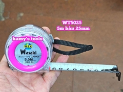 Thước kéo 5m 5mét bản 19mm 25mm WSK Wasaki WT5019 WT5025 2 mặt có lỗ ban TỰ ĐỘNG KHÓA, thước rút 5m thước cuộn 5m