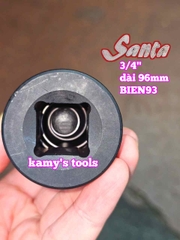 Đầu tuýp nối lắc léo đen gật gù xoay 360 độ 3/4 inch Santa BIEN93 dài 44x96mm