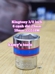 Đầu tuýp trắng 6 cạnh 3/8 inch dài 27mm Kingtony 16mm 17mm 18mm 19mm 20mm 333516M 333517M 333518M 333519M 333520M