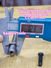 Đầu chuyển khoan bê tông khớp nối SDS Plus chuyển khoan gài sang kẹp đuôi 4 rãnh 1/2 inch 13mm Wetools WT-SDS-1264