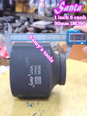 Đầu tuýp khẩu 1 inch Santa 6 cạnh thép Cr-mo 90mm IM390