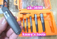 Bộ 8 mũi ren taro chuyên lấy đầu ống nước bulong ốc vít gãy Asaki AK-3698