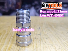 Bộ nối nhanh hơi khí nén ren ngoài 21mm 40SM 40PM Wetools WT-40SM WT-40PM