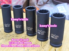 Tuýp 1/2 inch đen dài BÔNG 12 cạnh dài 80mm Santa 16mm 17mm 19mm 21mm 22mm IM516 IM517 IM519 IM521 IM522