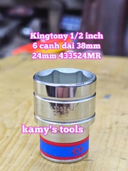 Đầu tuýp trắng ngắn 1/2 inch Kingtony 6 cạnh 23mm 24mm 25mm 26mm 27mm 28mm 433523MR 433524MR 433525MR 433526MR 433527MR