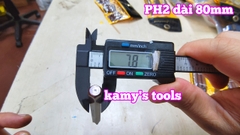 Mũi vít đóng bake 4 cạnh PH2 thép cao cấp S2 dài 80mm Standard