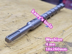 Mũi khoan bê tông chuôi gài SDS-PLUS 4 me Weshine 18mm 18x260mm WS-341826