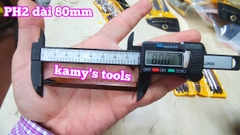 Mũi vít đóng bake 4 cạnh PH2 thép cao cấp S2 dài 80mm Standard