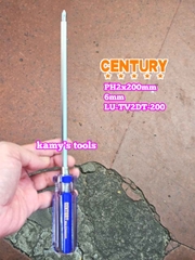 Tua vít 2 đầu cán trong Century PH2 6mm dài 200mm 6x200mm LU-TV2DT-200